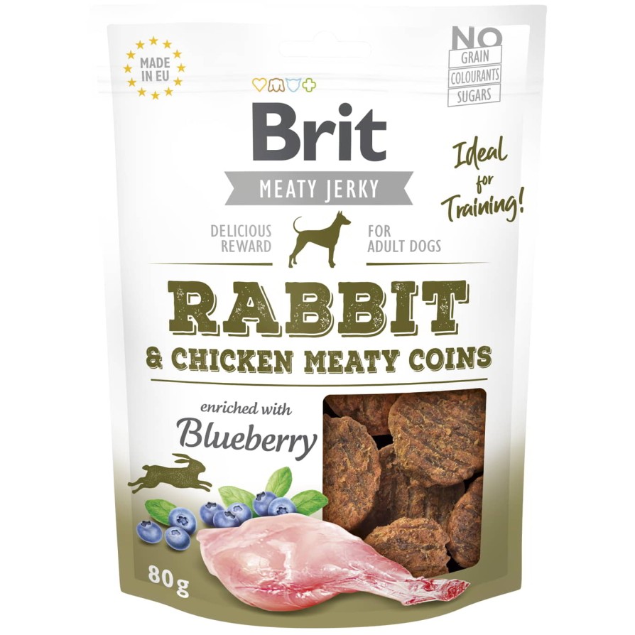 BRIT DOG SN JERKY RABBIT M COINS 80GR BRIT