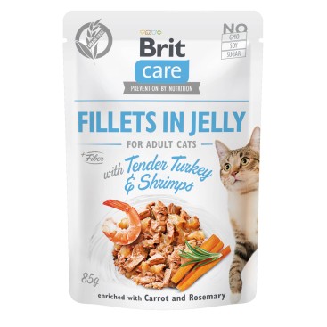 BRIT CARE CAT ΦΑΚΕΛΑΚΙ FIL. JELLY ΓΑΛΟΠΟΥΛΑ & ΓΑΡΙΔΑ 85gr *προς Κ*