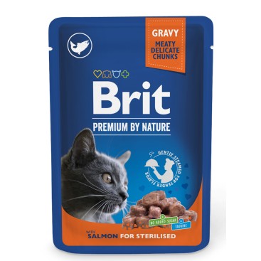 BRIT PREMIUM CAT ΦΑΚΕΛΑΚΙ STERILISED SALMON 100GR