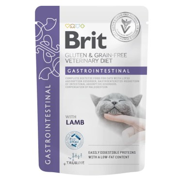 Brit VD GF Cat Fillets in Gravy Pouches Gastrointestinal 85gr