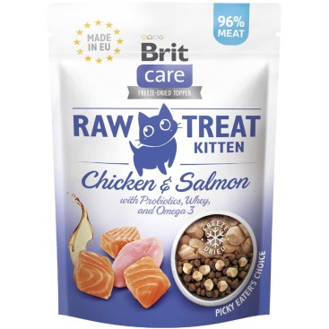 Brit Care Cat Raw Treat Kitten με Κοτόπουλο & Σολομό 40gr