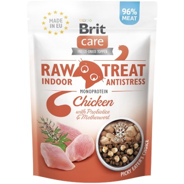 Brit Care Cat Raw Treat Indoor & Antistress με Κοτόπουλο, προβιοτικά & δρόγη 40gr