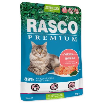 Rasco Premium Cat Pouch Sterilized, Salmon, Spirulina 85gr