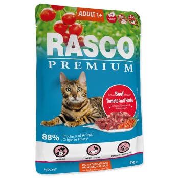 Rasco Premium Cat Pouch Adult , Beef, Hearbs 85gr