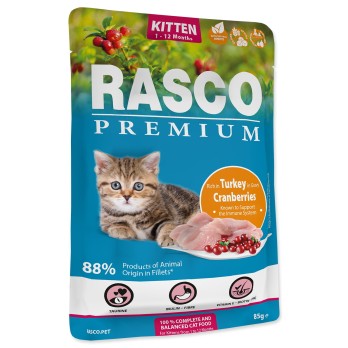 Rasco Premium Cat Pouch Kitten, Turkey Cranberries 85g