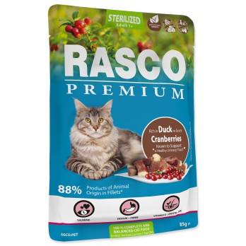 Rasco Premium Cat Pouch Sterilized, Duck, Cranberries 85gr