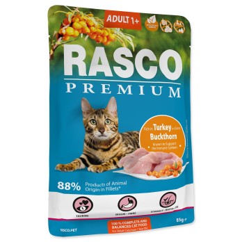 Rasco Premium Cat Pouch Adult,Turkey, Buckthorn 85gr