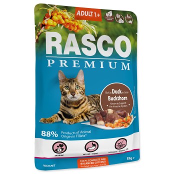 Rasco Premium Cat Pouch Adult, Duck, Buckthorn 85gr