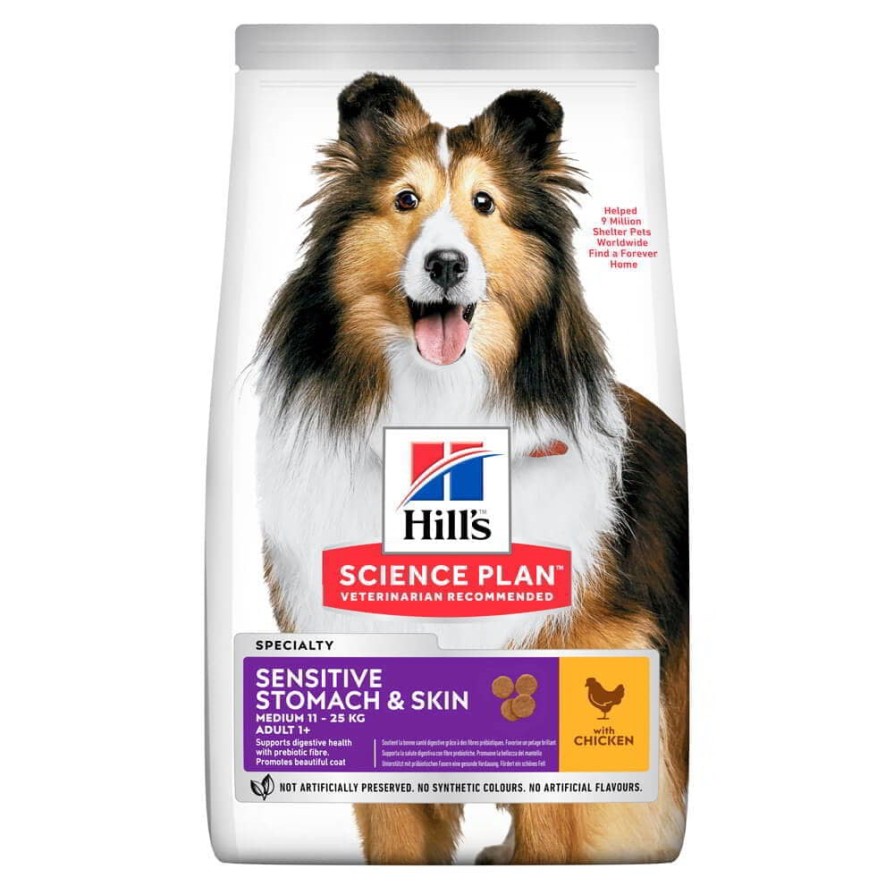 HILL'S SP ADULT DOG SENSITIVE STOMACH & SKIN MEDIUM CHIICKEN 14KG HILLS