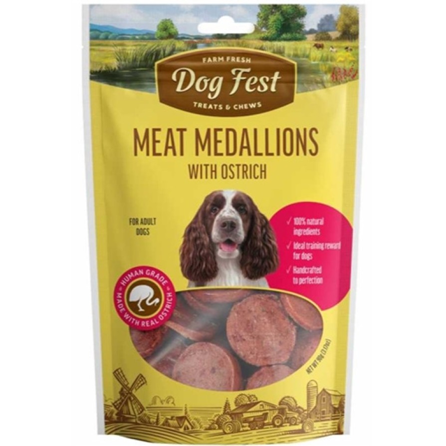 Dogfest Adult-Medallion Ostrich 90gr DOG FEST