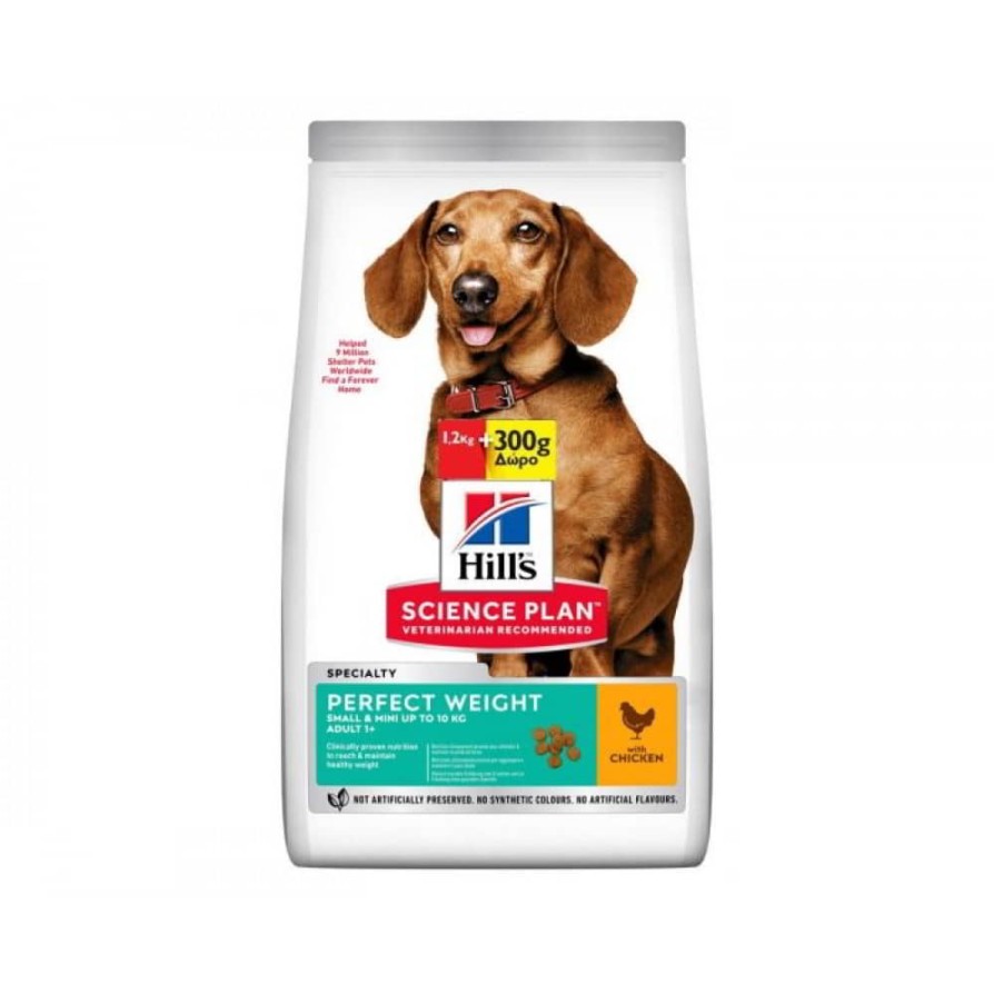 HILL'S SP ADULT DOG PERFECT WEIGHT SMALL & MINI CHICKEN 1,5KG + 300GR HILLS
