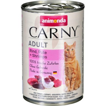 ANIMONDA CARNY ADULT CAT με Γαλοπούλα, Γαρίδες & Βοδινό 400gr