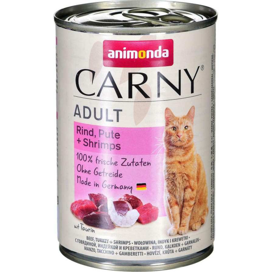 ANIMONDA CARNY ADULT CAT με ΓΑΛΟΠΟΎΛΑ, ΓΑΡΊΔΕΣ & ΒΟΔΙΝΌ 400GR ANIMODA