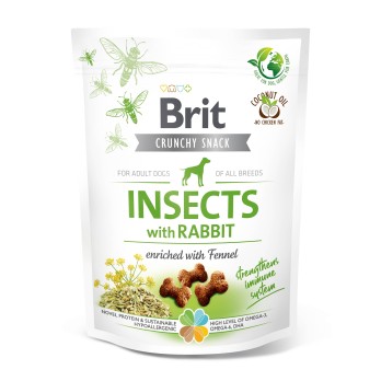 BRIT DOG SNACK CRUNCHY INSECTS & RABBIT 200gr