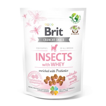 BRIT DOG SNACK CRUNCHY PUPPY INSECTS & WHEY 200GR