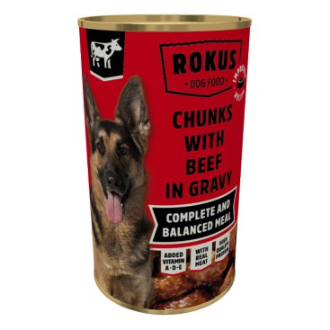 ROKUS Κονσέρβα σκύλου μοσχάρι 415gr