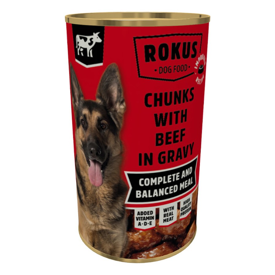 ROKUS Κονσέρβα σκύλου μοσχάρι 415gr ROKUS