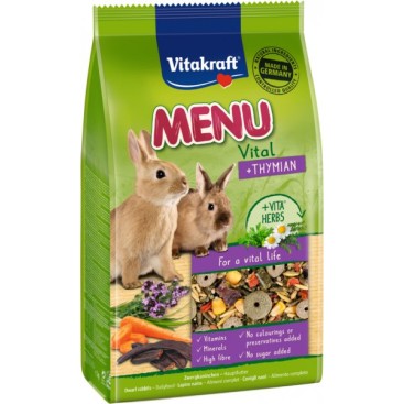 VITAKRAFT MENU VITAL THYME Βασική Τροφή για Κουνέλια 1KG