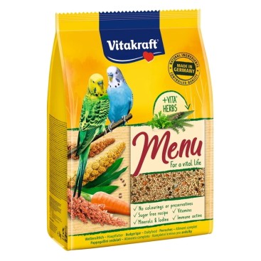 VITAKRAFT MENU VITAL Βασική τροφή για Μικρά Παπαγαλάκια με Μέλι 1KG