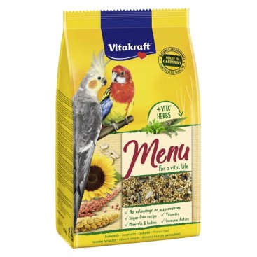VITAKRAFT MENU VITAL Βασική τροφή για Μεσαίους Παπαγάλους με Mέλι 1KG