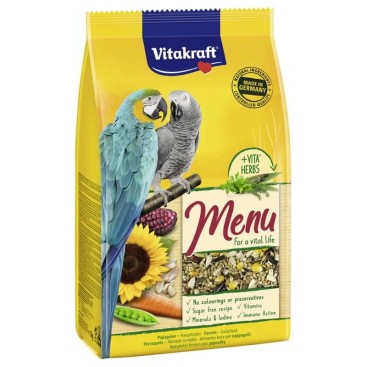 VITAKRAFT MENU VITAL Βασική τροφή για Μεγάλους Παπαγάλους με Μέλι 1KG