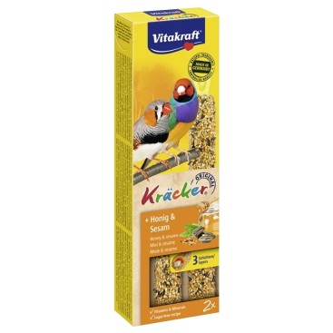 VITAKRAFT KRACKER DUO για Εξωτικά Πτηνά με Μέλι & Σουσάμι 2sticks