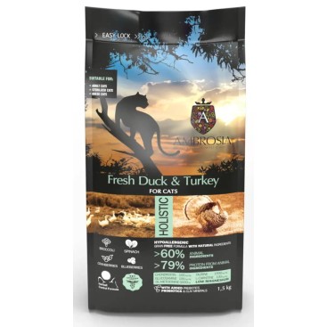 AMBROSIA GRAIN FREE STERILIZED CAT FRESH DUCK & TURKEY 5KG