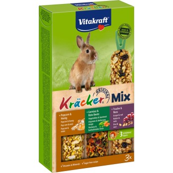 VITAKRAFT KRACKER TRIO για Κουνέλια με Popcorn, Λαχανικά & Σταφύλια 3sticks