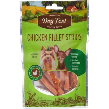 DOGFEST Small-Chicken fillet strip 55gr