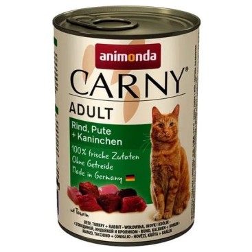 ANIMONDA CARNY ADULT CAT με Γαλοπούλα, Κουνέλι & Βοδινό 400gr