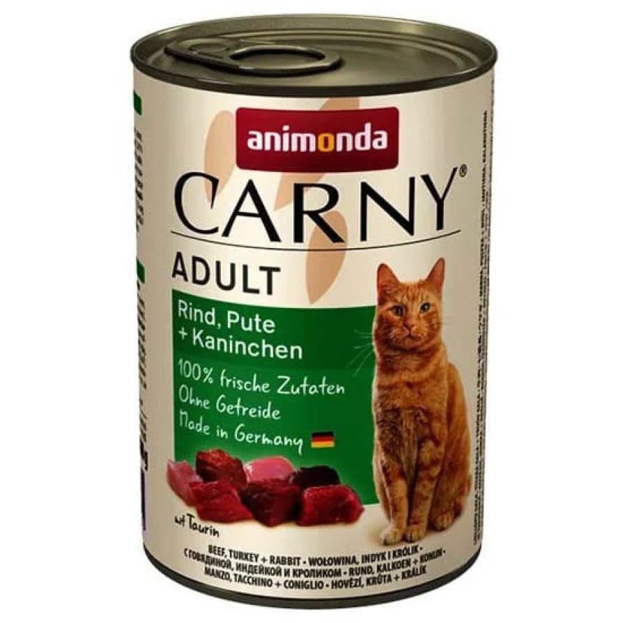 ANIMONDA CARNY ADULT CAT με Γαλοπούλα, Κουνέλι & Βοδινό 400gr ANIMODA