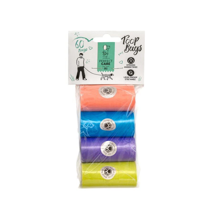 PERFECT CARE POOP BAGS 4 ΡΟΛΑ MULTICOLOR PERFECT CARE