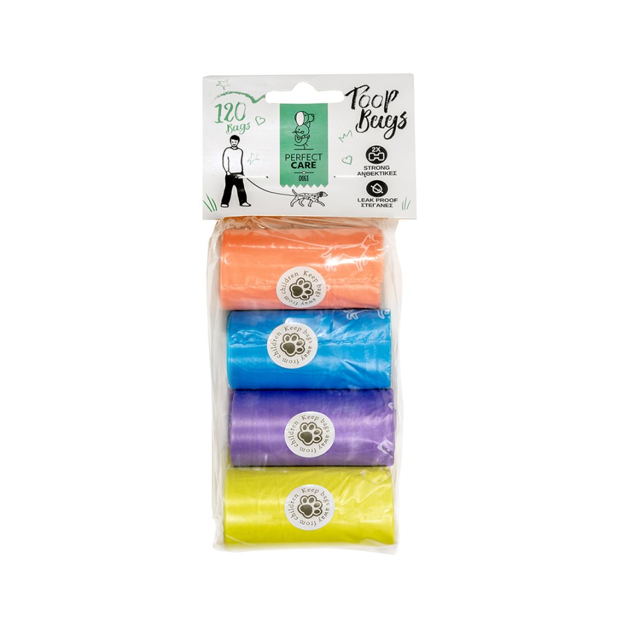 PERFECT CARE POOP BAGS 8 ΡΟΛΑ MULTICOLOR PERFECT CARE