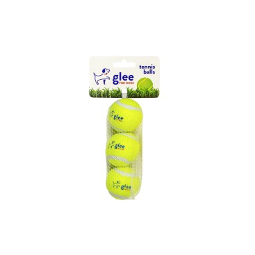 GLEE ΠΑΙΧΝΙΔΙ ΣΚΥΛΟΥ TENNIS BALLS ΚΙΤΡΙΝΟ 4cm 3pcs