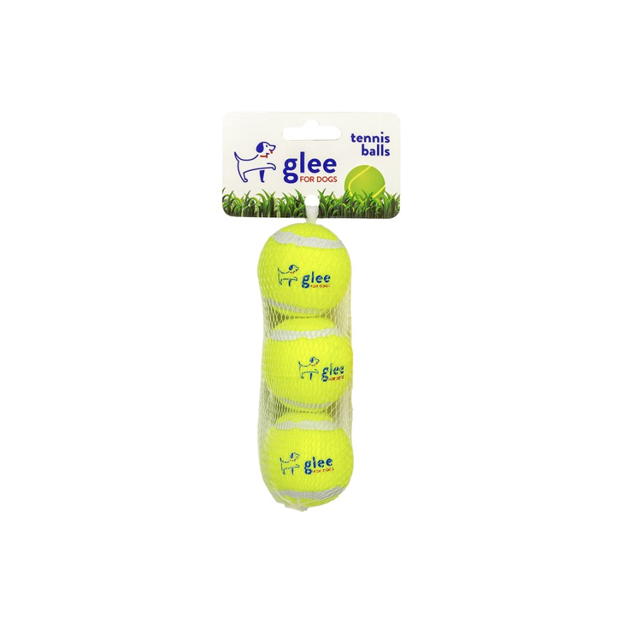 GLEE ΠΑΙΧΝΙΔΙ ΣΚΥΛΟΥ TENNIS BALLS ΚΙΤΡΙΝΟ 5cm 3pcs GLEE