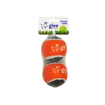GLEE ΠΑΙΧΝΙΔΙ ΣΚΥΛΟΥ TENNIS BALLS ΠΟΡΤΟΚΑΛΙ - ΜΑΥΡΟ 7,5cm 2pcs