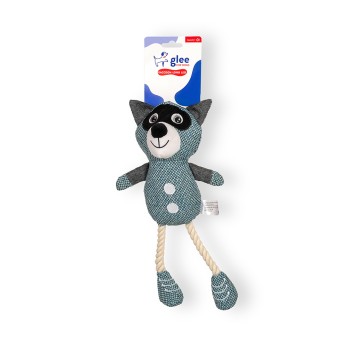 GLEE ΠΑΙΧΝΙΔΙ ΣΚΥΛΟΥ RACCOON ROPE LONG LEG ΜΠΛΕ SQUEAKΥ