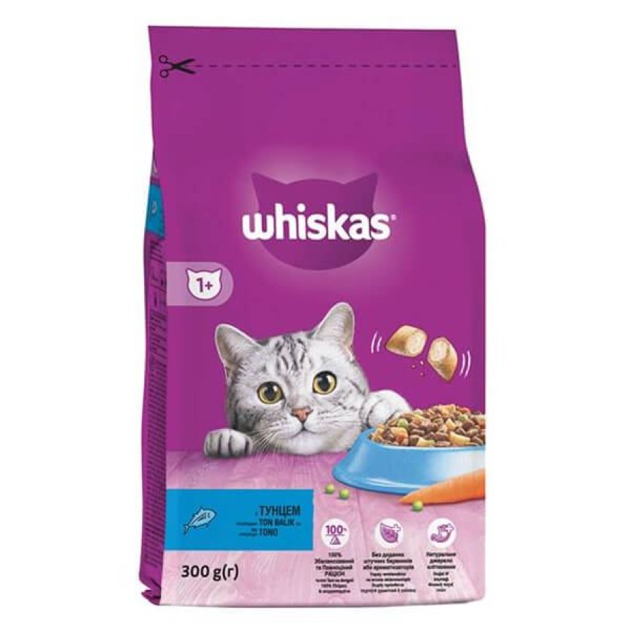 WHISKAS ADULT με ΤΌΝΟΣ & ΓΕΜΙΣΤΈΣ ΚΡΟΚΈΤΕΣ 300gr WHISKAS