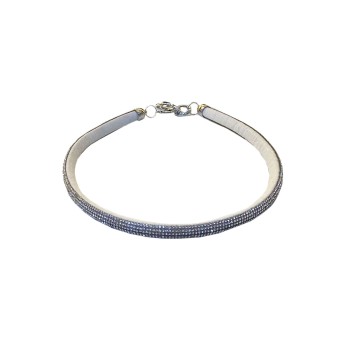 WOOF Περιδέραιο Στρογγυλό με Strass ΛΕΥΚΟ 23-28cm