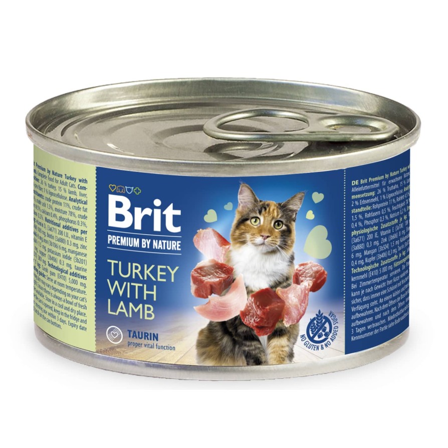 BRIT PR CAT CANS TURKEY & LAMB 200GR*ΚΑΤΑΡΓΗΘΗΚΕ* BRIT