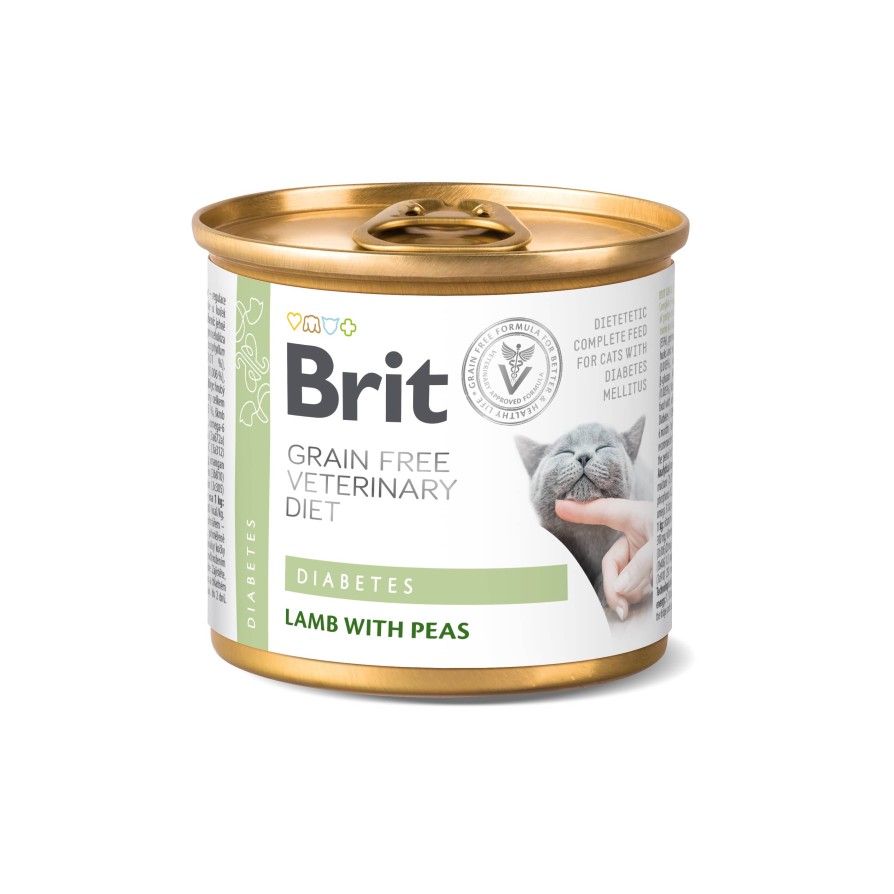 BRIT VD GF CAT CAN DIABETES 200GR ΥΓΡΗ ΤΡΟΦΗ