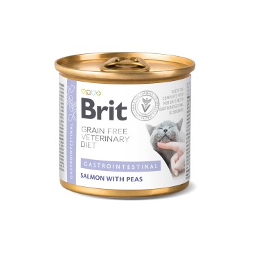Brit VD GF Cat Gastrointestinal with Salmon & Peas 200gr
