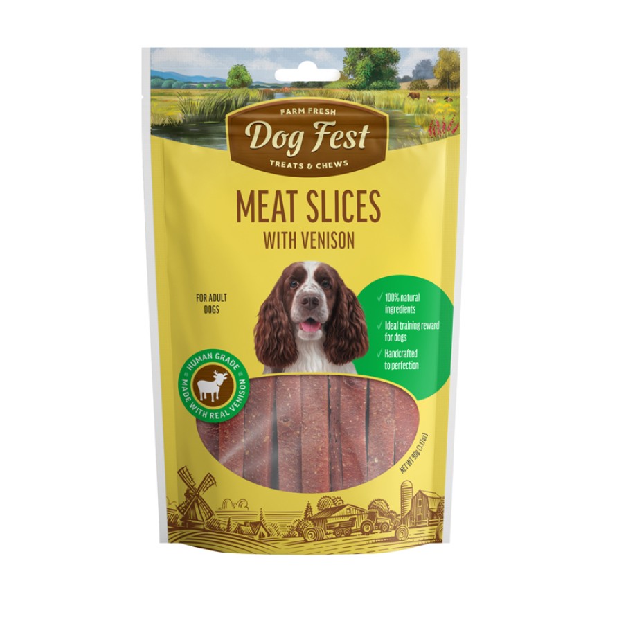 Dogfest Adult-Slices Venison 90gr DOG FEST