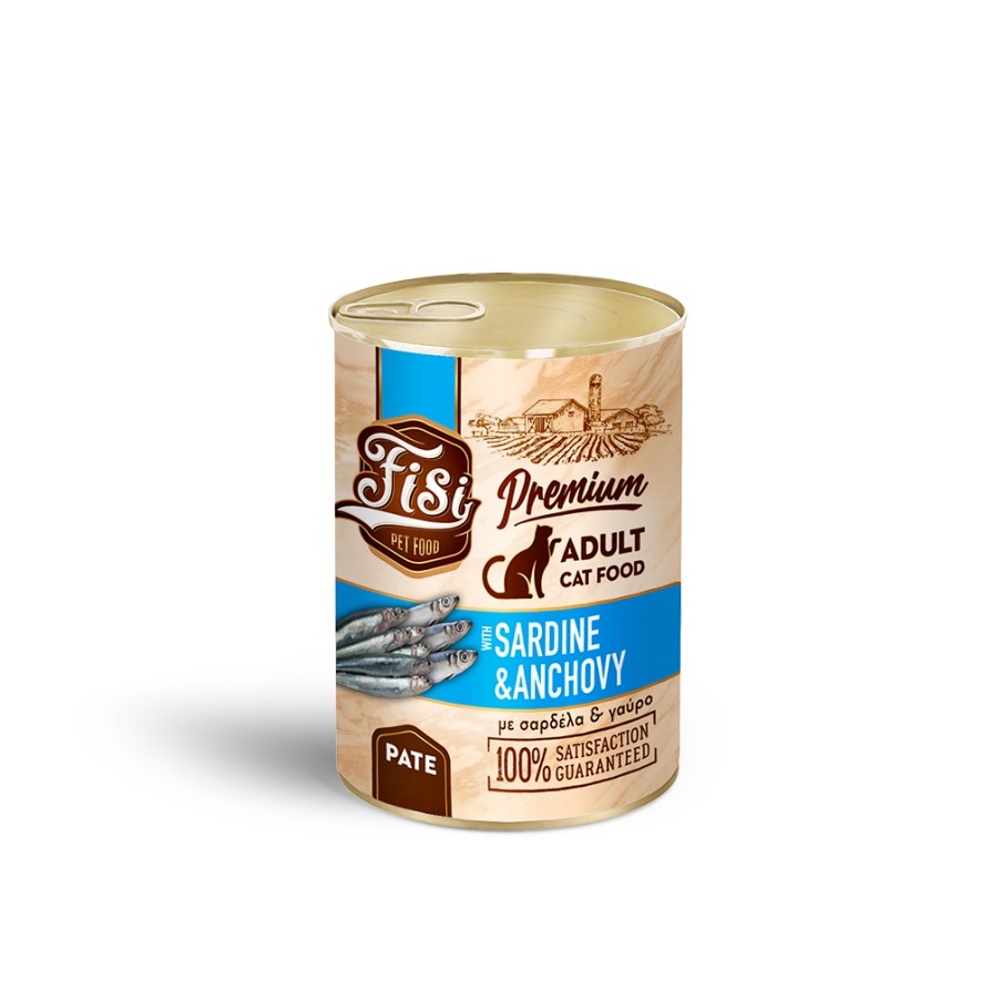 FISI CAT ADULT ΓΑΥΡΟΣ & ΣΑΡΔΕΛΑ ΠΑΤΕ 400GR FISI