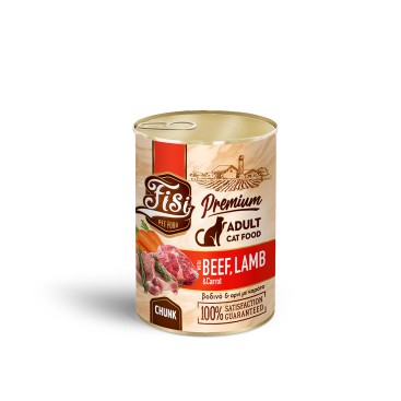 FISI CAT ADULT σε Σάλτσα Βοδινό με Αρνί & Καρότο 400gr