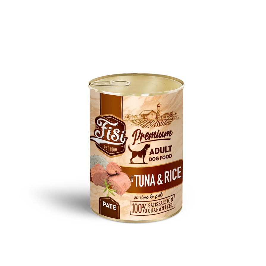 FISI DOG ADULT ΤΟΝΟΣ ΜΕ ΡΥΖΙ ΠΑΤΕ 400GR FISI