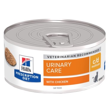 HILL'S PD FELINE C/D Urinary Multicare με Κιμά Κοτόπουλο 156gr (Κονσέρβα)