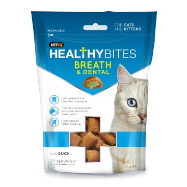 M&C HEALTHY BITES BREATH & DENTAL FOR CATS & KITTENS 65gr