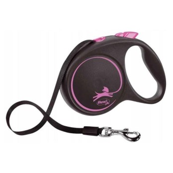 FLEXI Black Design Ιμάντας Large Πτυσσόμενος Οδηγός ΡΟΖ 5μ. έως 50k