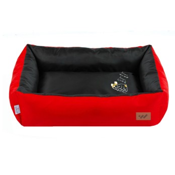 WOOF Πουφ με ειδική θήκη με φερμουάρ για cooling gel 76x52x17 No2 ΚΟΚΚΙΝΟ